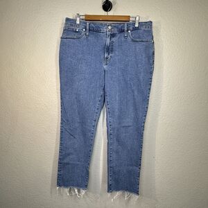 Madewell Jeans Mid Rise Perfect Vintage Medium Wash Denim Raw Hem Women 32